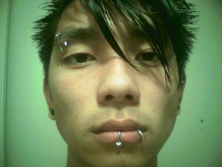 asian piercing. lips piercing 9 lip piercing