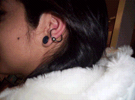 earlobe piercing. Ear Lobe And Inner Conch