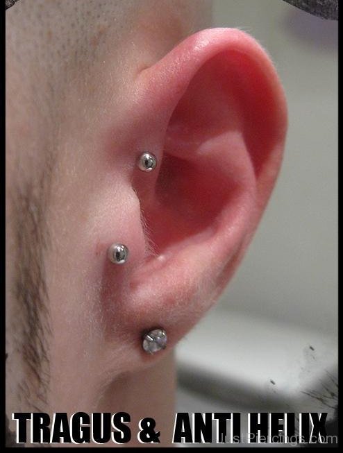 Tragus Anti Helix Lobe Piercing