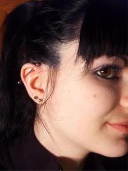 Industrial And Double Lobe Ear Piercings