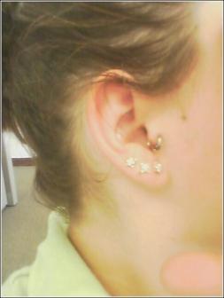 Diamond And Golden Earrings - Ear Piercings