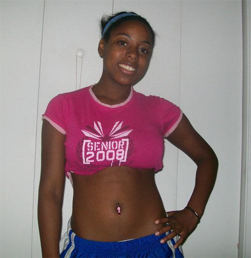 Girl Showing her Belly Piercing