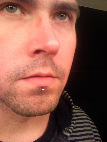 Labret Piercing of a Cool Dude