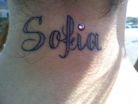 Sofia Tattoo with Single Piercing on Nape