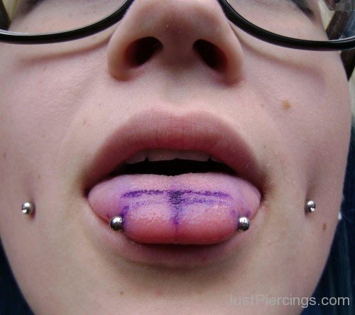 Horizontal Tongue Piercings