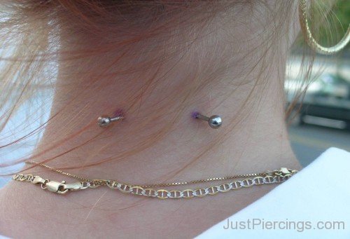 Neck Piercing With Long Curved