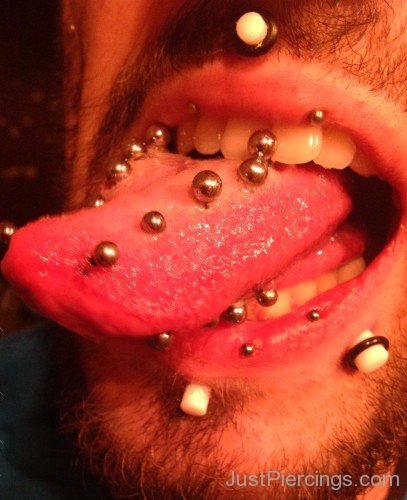 Nine Tongue Piercings
