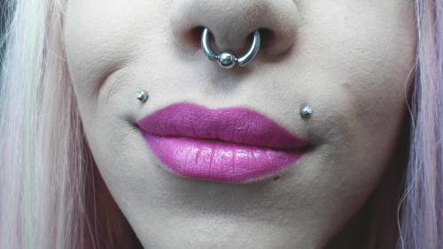 Piercing Jewelry And Pink Lips