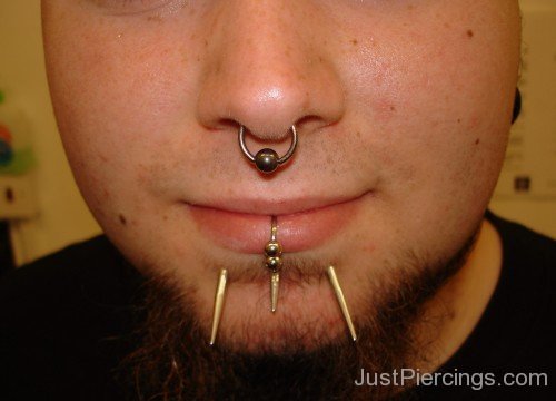 Septum And Chin Piercings