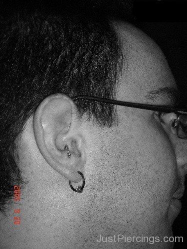 Anti Tragus And Lobe Piercing For Men