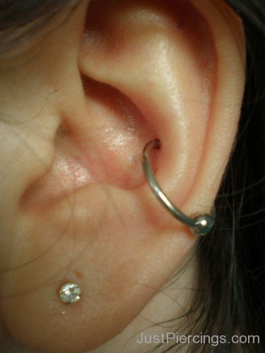 Conch Piearing With Ring