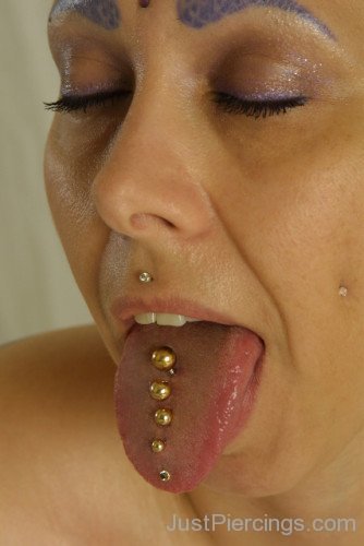 Four Tongue Piercing