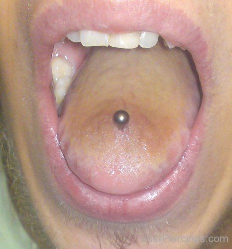 Mouth Piercing On Tongue