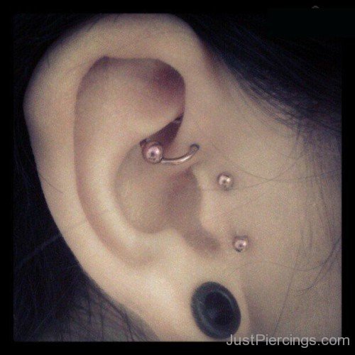 Surface Ear Tragus Piercing and Anti Helix Piercings