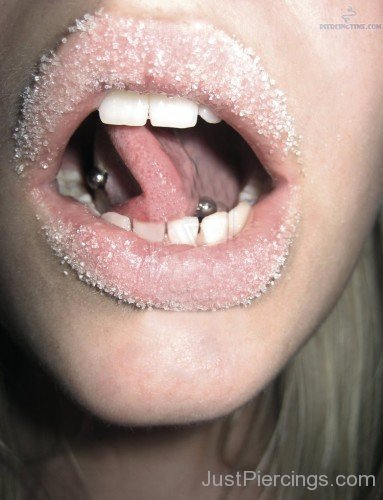 Tongue Piercing With Barbell