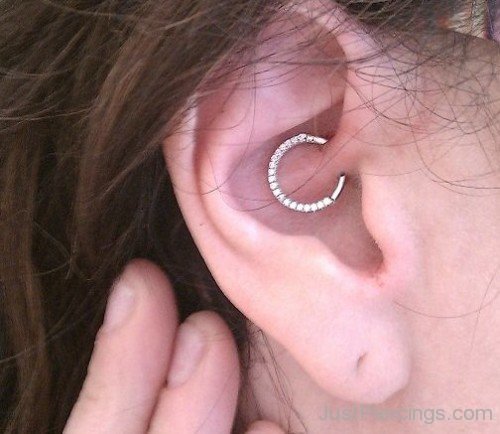 Daith Piercing with Cool Unique Ring