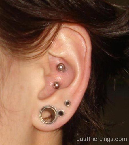 Double Inner Conch Piercing