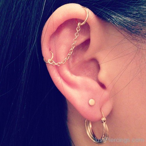 Industrial Piercing And Chain Earring