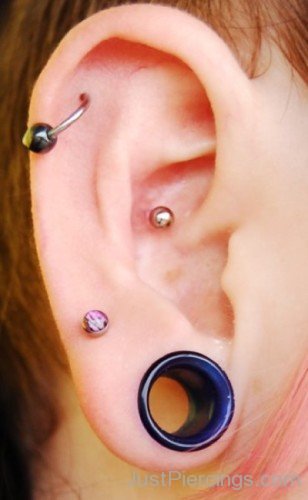 Inner And Outer Conch Ear Piercing