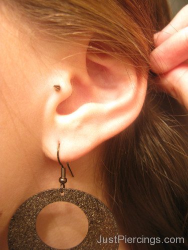 Large Lobe Ear Ring Piercing