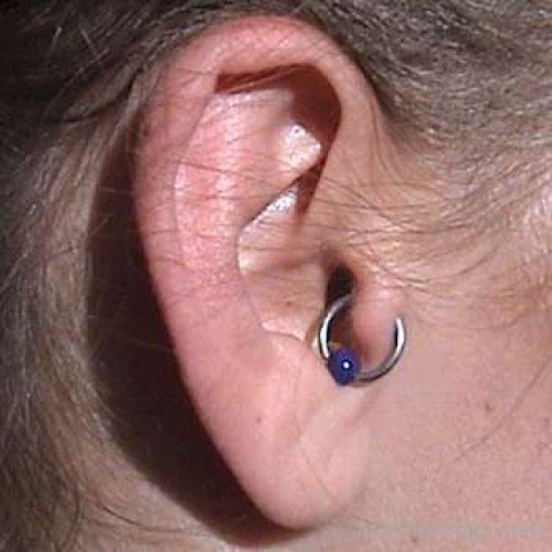 Tragus Ring and Blue Stud