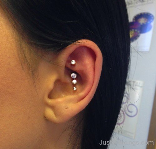 Cocnh And Rook Piercing