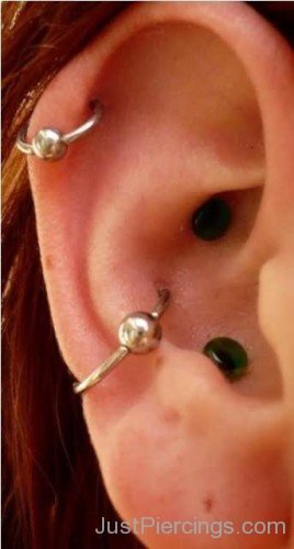 Conch Orbital And Helix Piercing