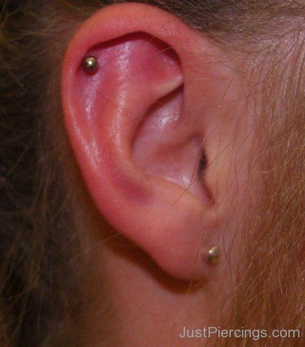 Helix And Lobe Barbell Piercing