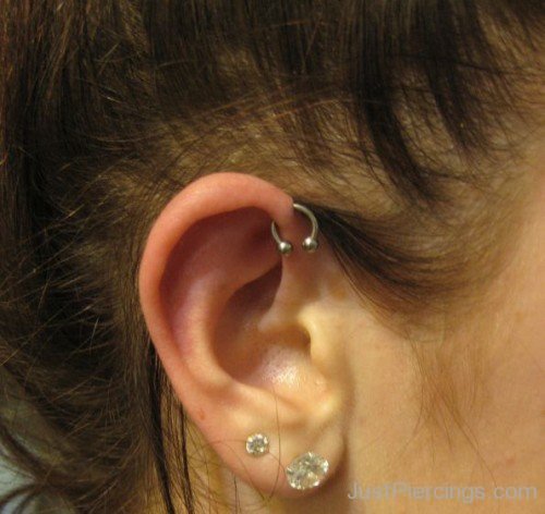 Helix And Lobe Stone Piercing