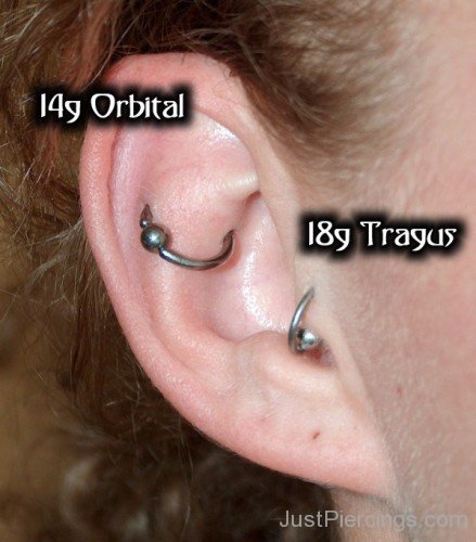 Orbital And Tragus Piercing