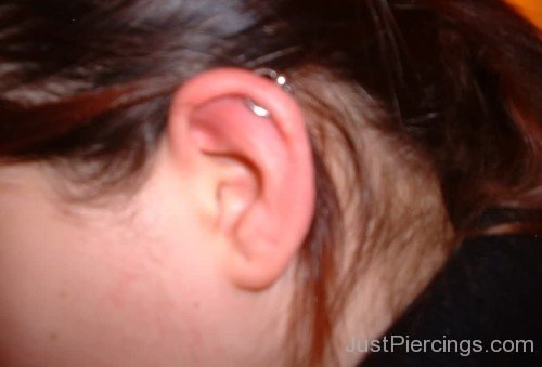 Orbital Piercing On Left Ear For Girls