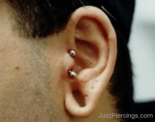 Picture Of Dual Tragus Piercing