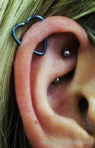 Rook And Heart Helix Piercing