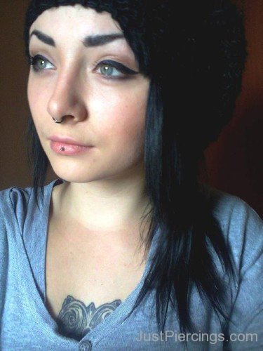 Septum Piercing And Labret Piercing Photo
