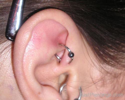 Tragus And Rook Piercing