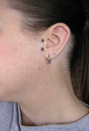 Tragus Lobe And HelixPiercing