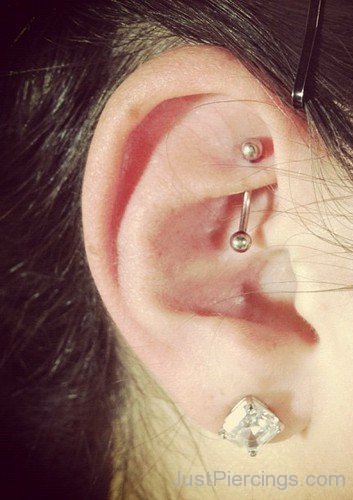 Rook And Lobe Piercing