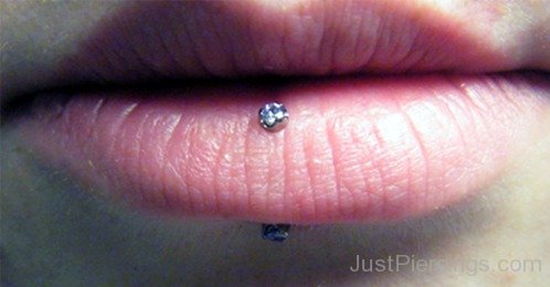 Awesome Vertical Labret Piercing
