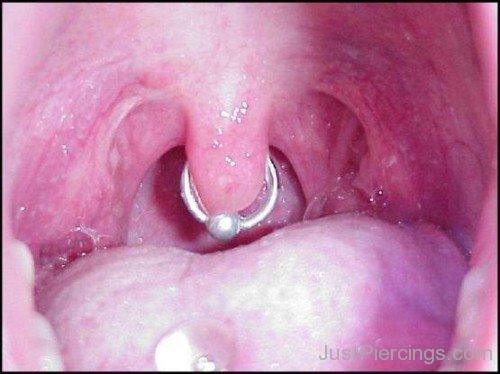 Close Up Of Uvula Piercing