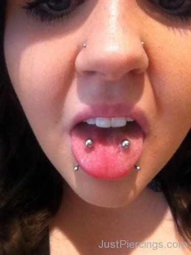 Cool Two Piercing For Tongue