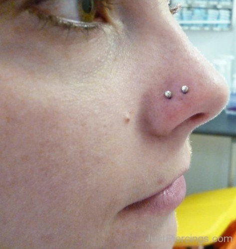 Dual Right Nostril Piercings