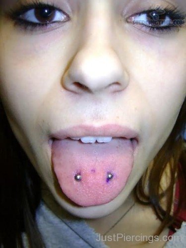 Horizontal Tongue Piercing 
