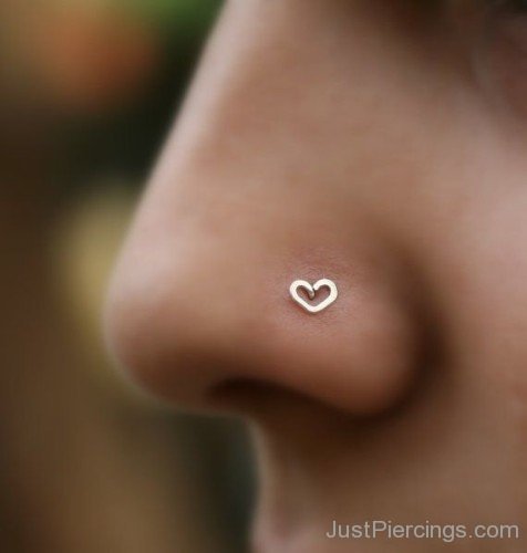 Nose Piercing With Beautiful Heart