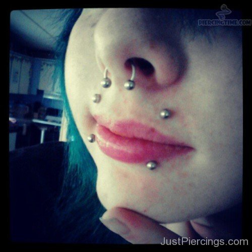 Septum And Canine Bites Piercing For Girls