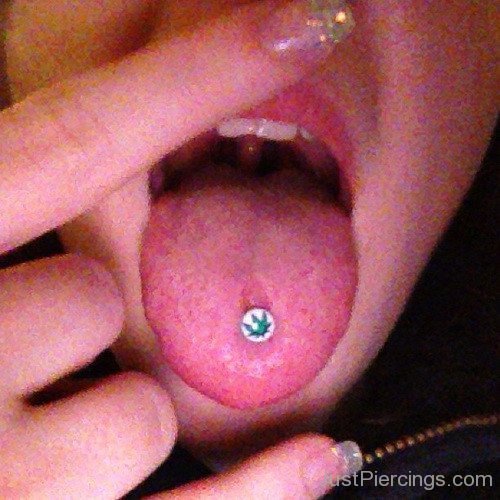 Small Cute Tongue Piercing