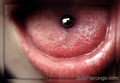 Tongue Piercing Close Up