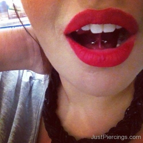 Amazing Tongue Web Piercing For Girls