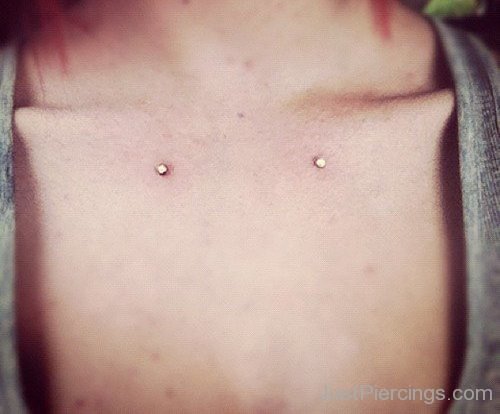 Anchor Dermals Clavicle Piercing For Girls
