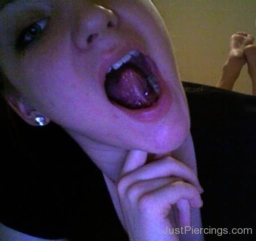Awesome Tongue Web Piercing
