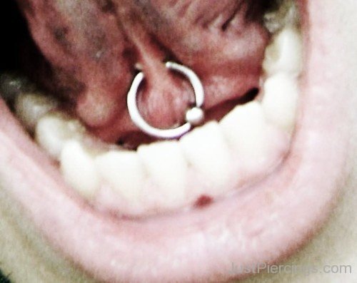 Bead Ring Tongue Frenulum Piercing